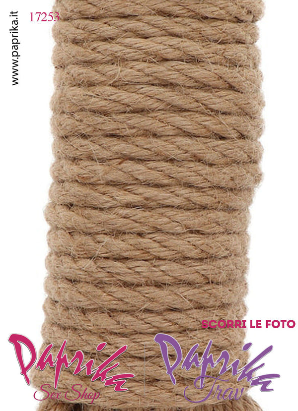 Corda Bondage Shibari Canapa Colore Naturale 10 Metri Ø 7 mm