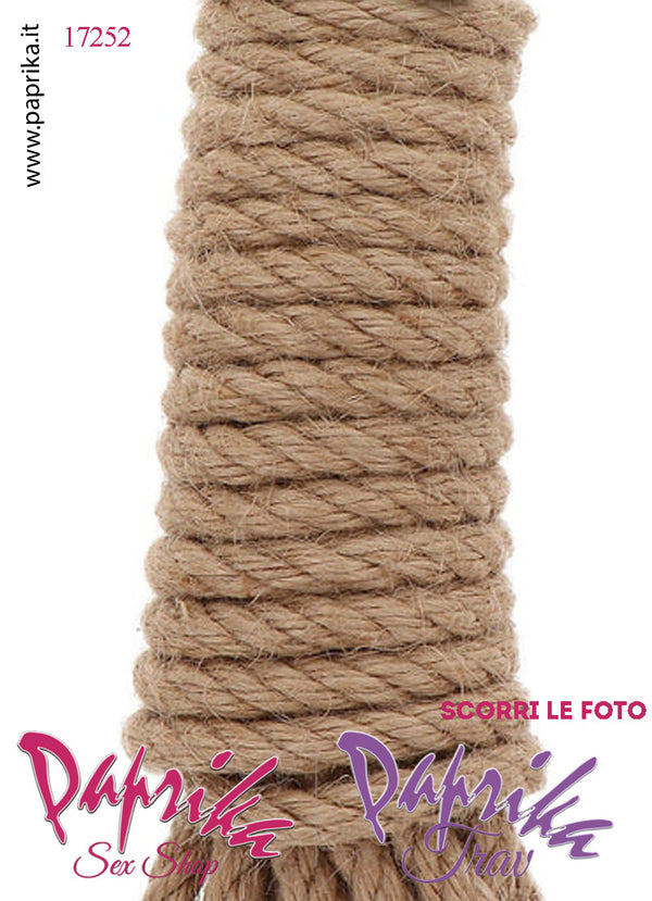 Corda Bondage Shibari Canapa Colore Naturale 5 Metri Ø 7 mm