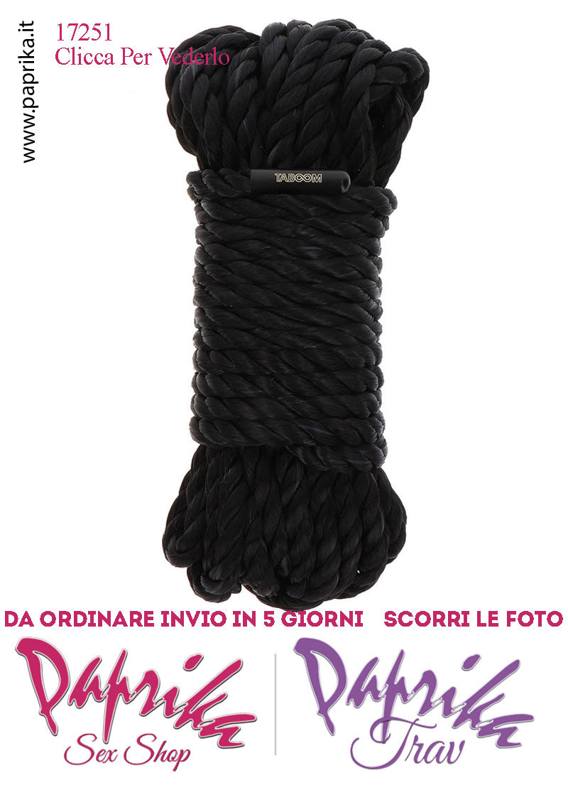 Corda Bondage Shibari Sintetica Morbida Delicata Nera 10 Metri Ø 7 mm