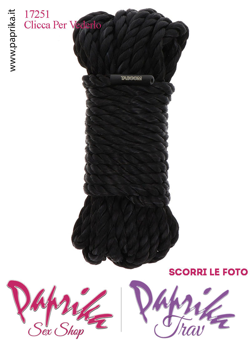 Corda Bondage Shibari Sintetica Morbida Delicata Nera 10 Metri Ø 7 mm