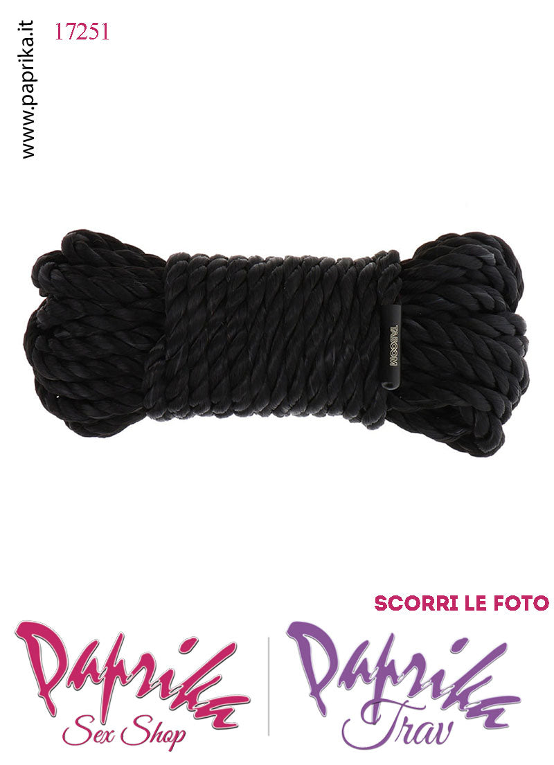 Corda Bondage Shibari Sintetica Morbida Delicata Nera 10 Metri Ø 7 mm
