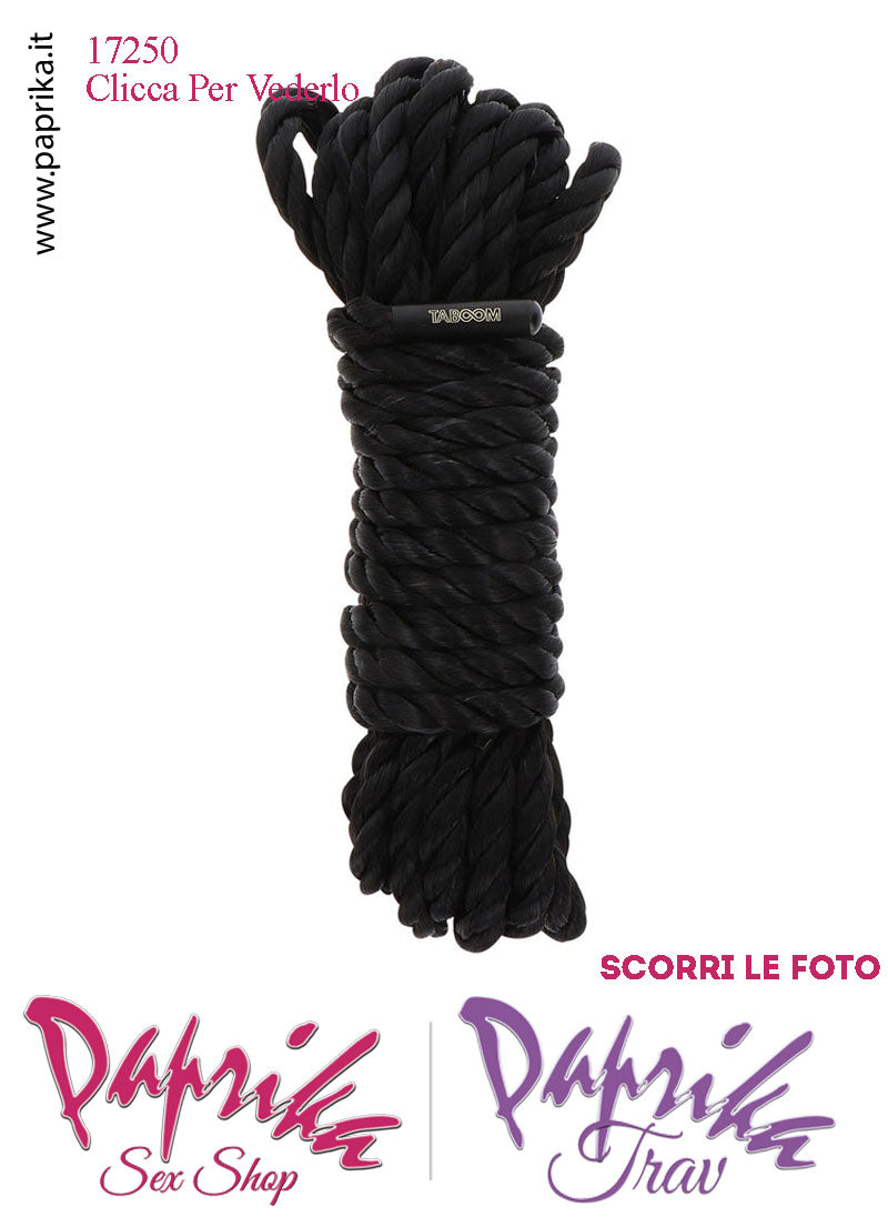 Corda Bondage Shibari Sintetica Morbida Delicata Nera 5 Metri Ø 7 mm