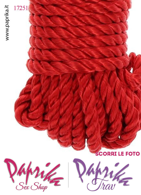 Corda Bondage Shibari Sintetica Morbida Delicata Rosso 10 Metri Ø 7 mm