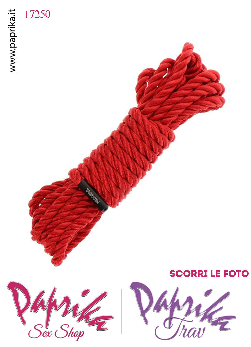 Corda Bondage Shibari Sintetica Morbida Delicata Rosso 5 Metri Ø 7 mm