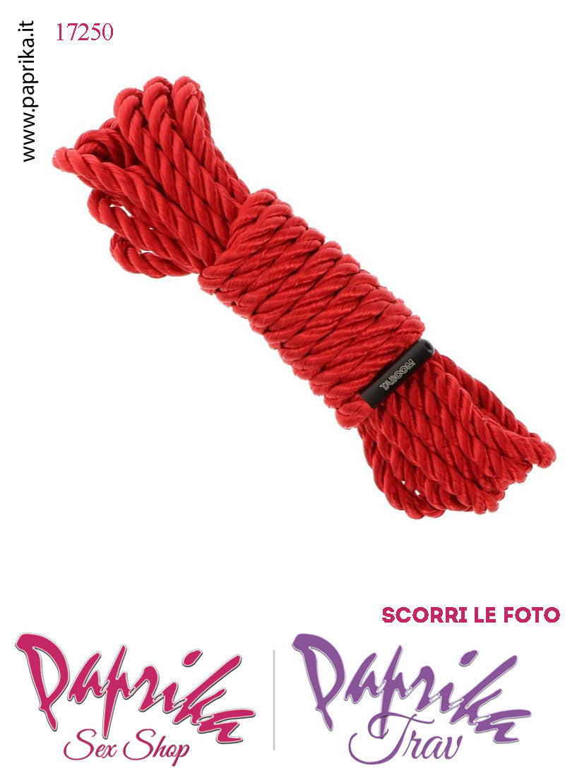 Corda Bondage Shibari Sintetica Morbida Delicata Rosso 5 Metri Ø 7 mm
