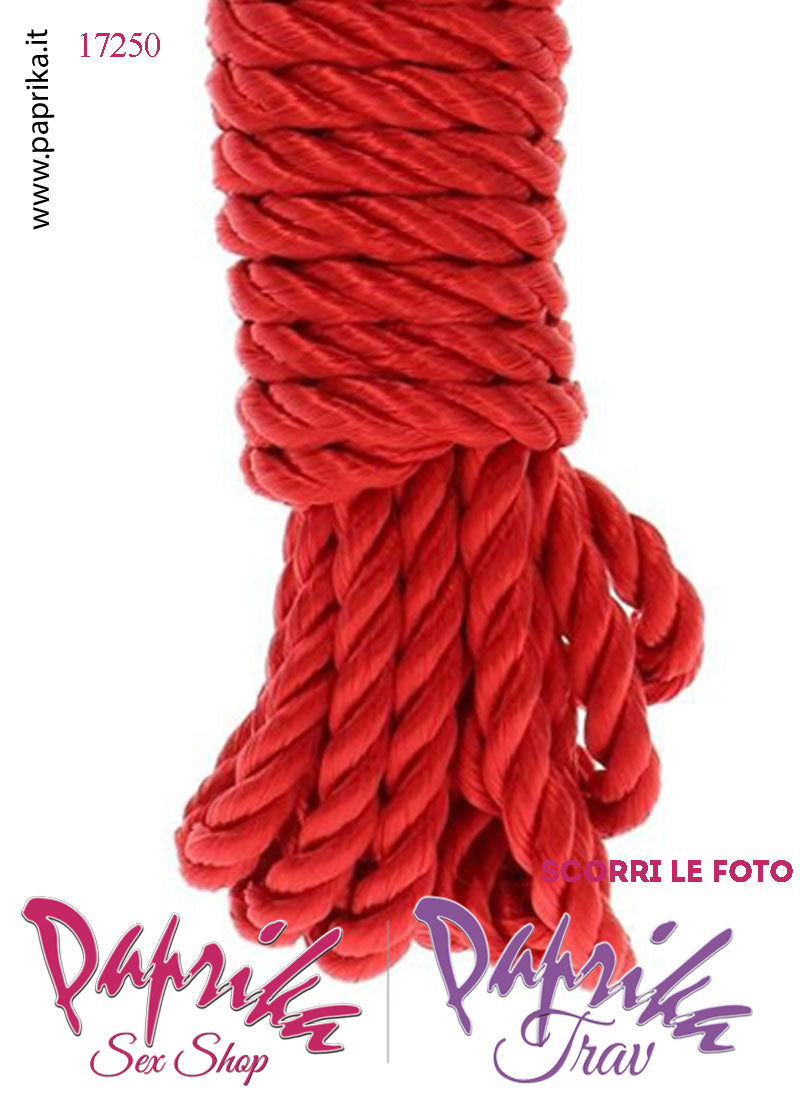 Corda Bondage Shibari Sintetica Morbida Delicata Rosso 5 Metri Ø 7 mm