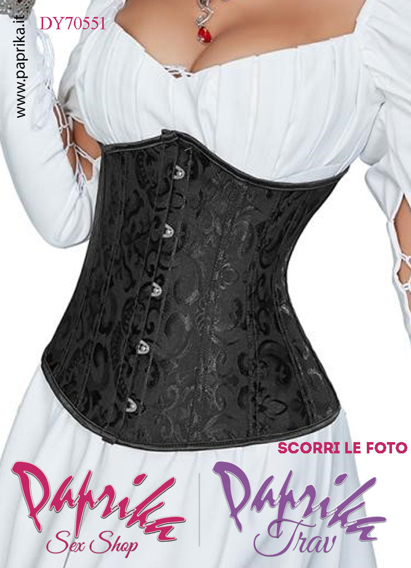 Stringivita Alto Sottoseno Elegante Tessuto Damascato Allacciatura Posteriore
