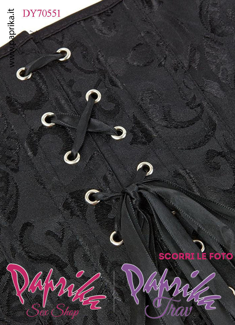 Stringivita Alto Sottoseno Elegante Tessuto Damascato Allacciatura Posteriore