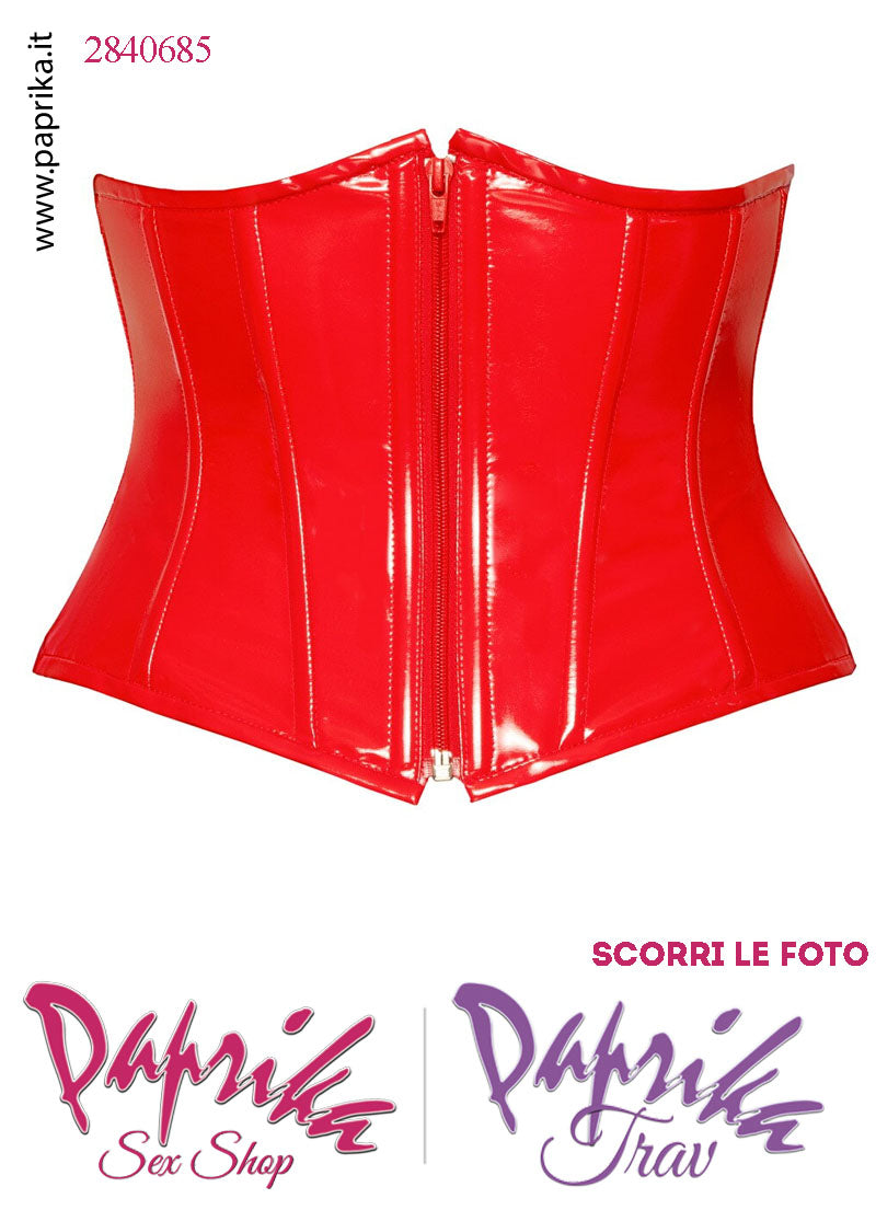Stringivita Corpetto Basso Rosso Vernice Lucida Cerniera Anteriore (Copia)