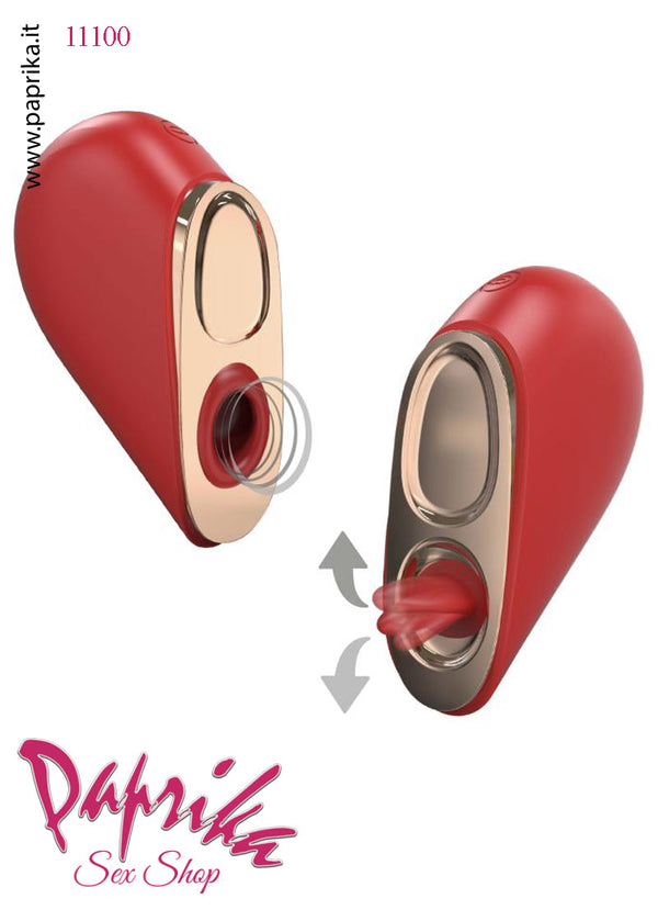 Cuore Separabile Succhia Clitoride & Lingua Vibrante Silicone