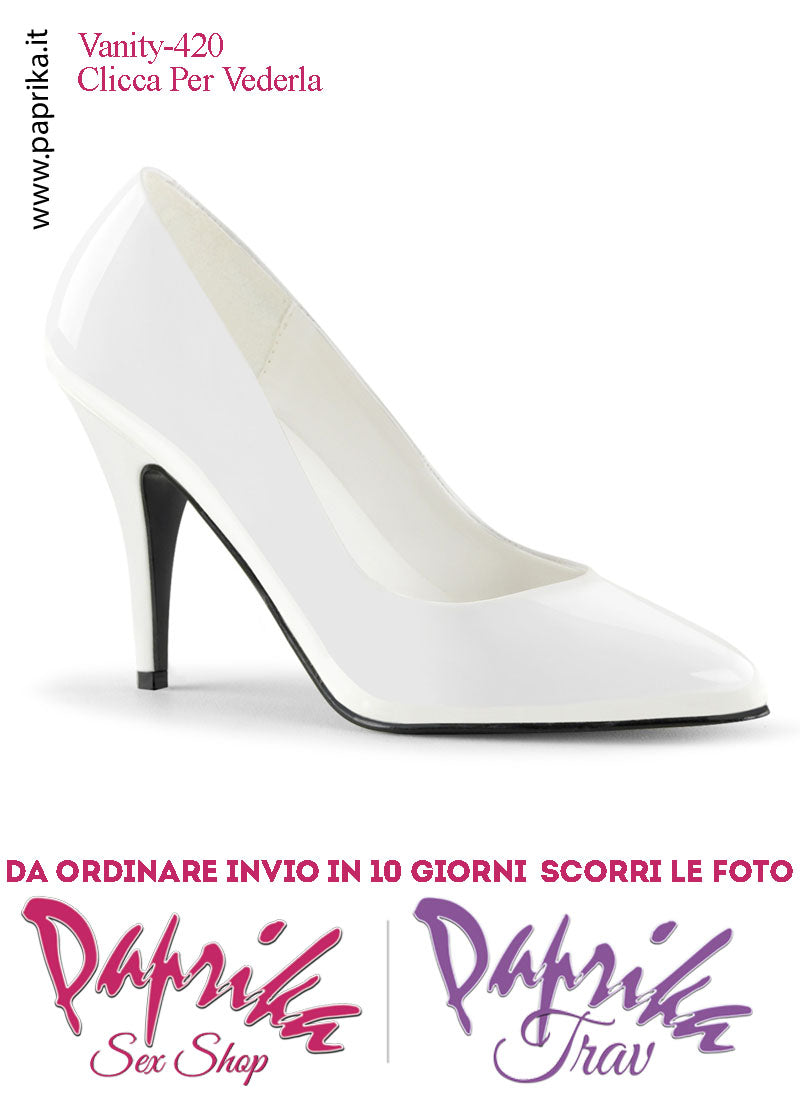 Décolleté Sexy Vernice Lucida Rossa Tacco 10.2 Largo Senza Zeppa