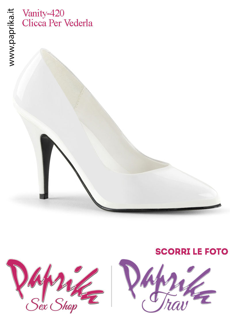 Décolleté Sexy Vernice Lucida Rossa Tacco 10.2 Largo Senza Zeppa