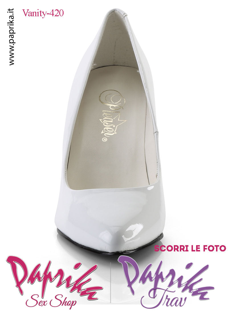 Décolleté Sexy Vernice Lucida Rossa Tacco 10.2 Largo Senza Zeppa