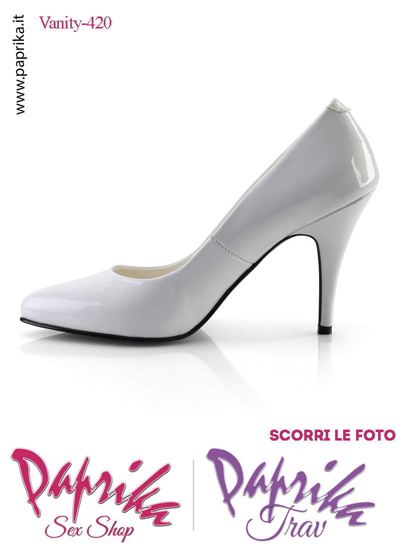 Décolleté Sexy Vernice Lucida Rossa Tacco 10.2 Largo Senza Zeppa