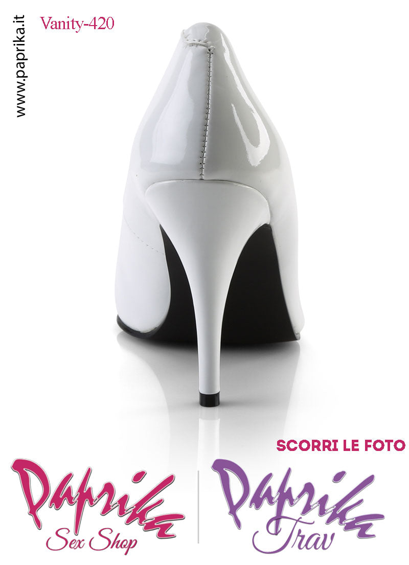 Décolleté Sexy Vernice Lucida Rossa Tacco 10.2 Largo Senza Zeppa