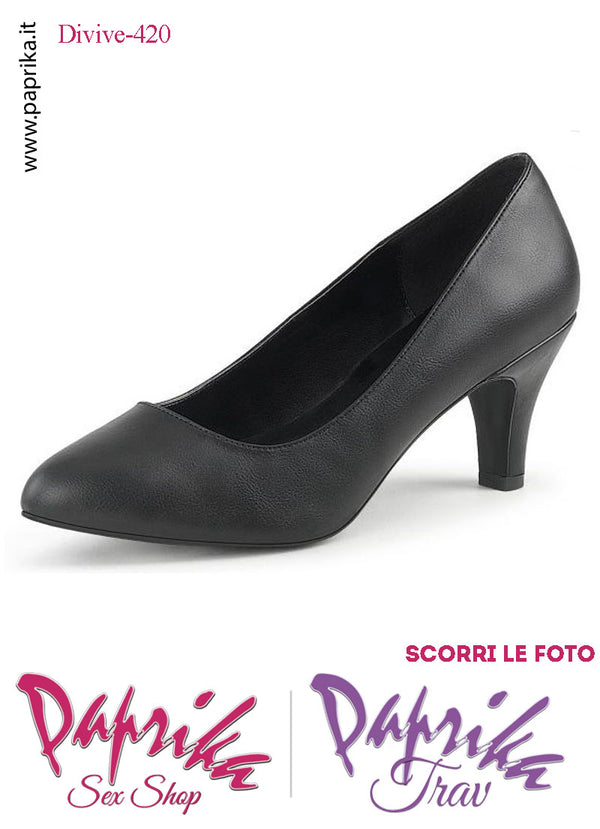 Décolleté Scarpe Sexy SimilPelle Opaca Tacco 7.6