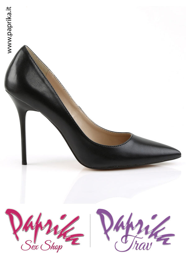 Décolleté Sexy Vernice Nera Lucida Tacco 10.2 Sottile Senza Zeppa