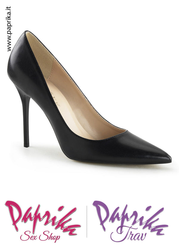 Décolleté Sexy Ecopelle Nera Opaca Tacco 10.2 Sottile Senza Zeppa