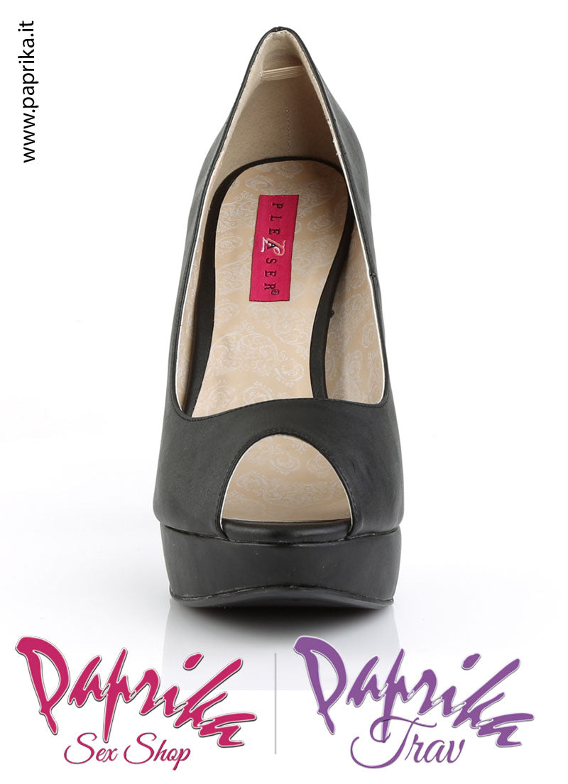 Décolleté Sexy Opaca Ecopelle Punta Aperta Tacco 13.3 Zeppa 3.2