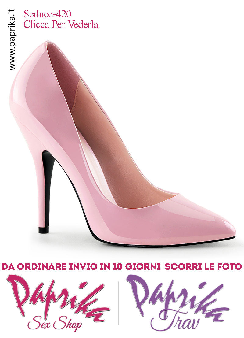 Décolleté Sexy Vernice Lucida Rosa Tacco 12.7 Spillo Senza Zeppa Scollatura Rotonda