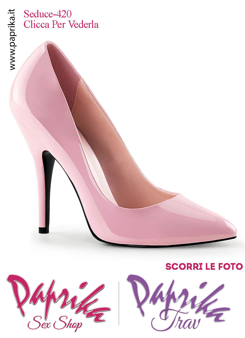 Décolleté Sexy Vernice Lucida Rosa Tacco 12.7 Spillo Senza Zeppa Scollatura Rotonda