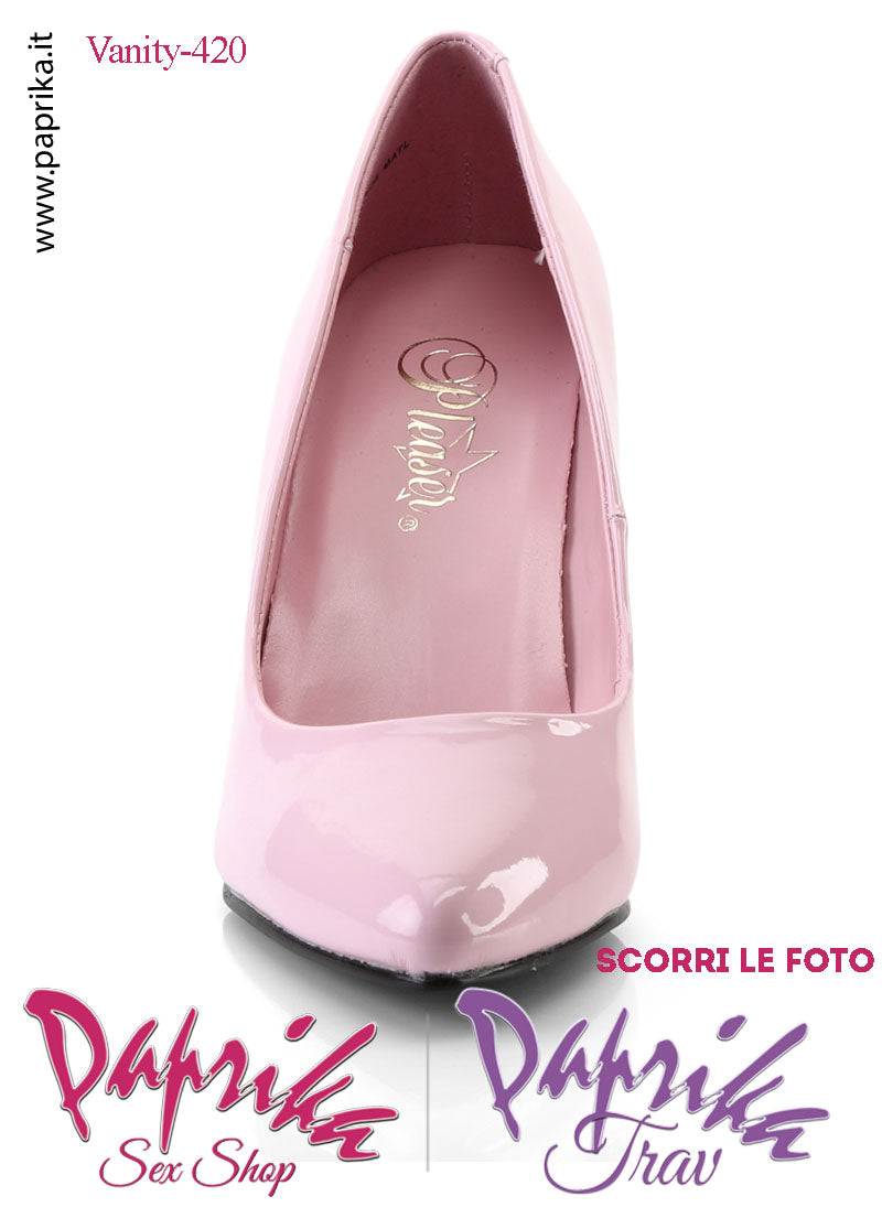 Décolleté Sexy Vernice Lucida Rossa Tacco 10.2 Largo Senza Zeppa