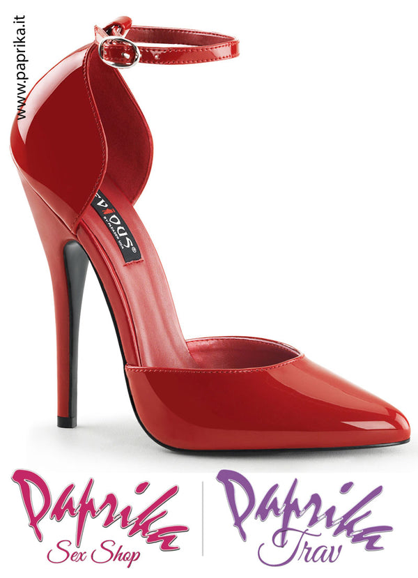 Scarpa Décolleté Tacco 15 Senza Zeppa Lucida Aperta Cinturino Nera