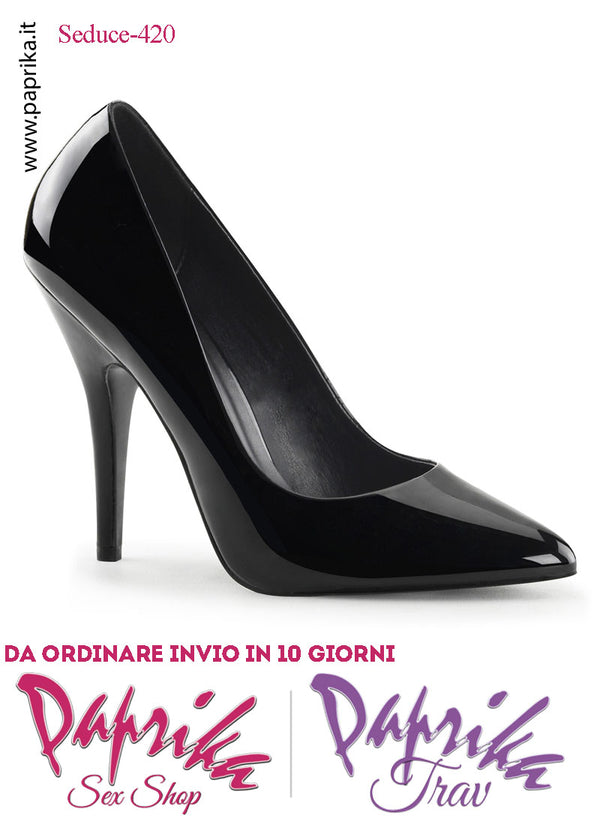 Décolleté Sexy Vernice Lucida Tacco 12.7 Spillo Senza Zeppa Scollatura Rotonda