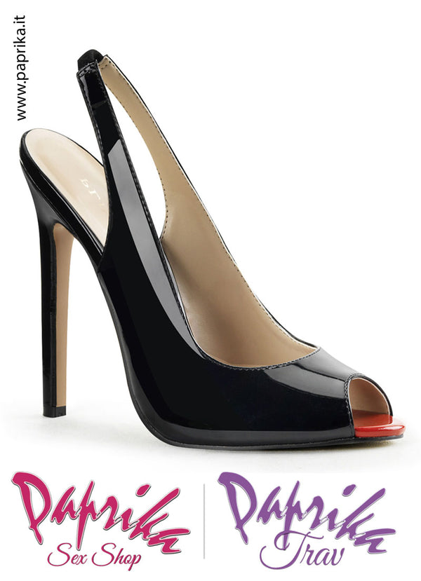 Décolleté Sexy Vernice Bicolore Tacco 12.7 Punta Aperta