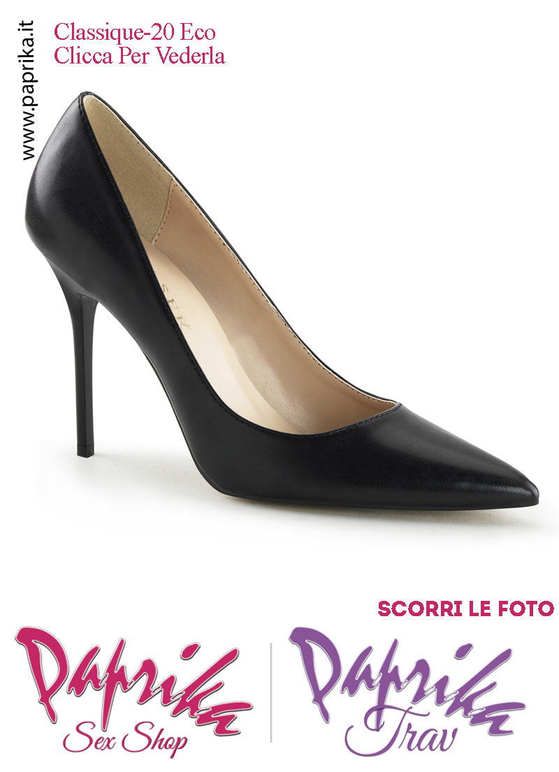 Décolleté Sexy Ecopelle Nera Opaca Tacco 10.2 Sottile Senza Zeppa