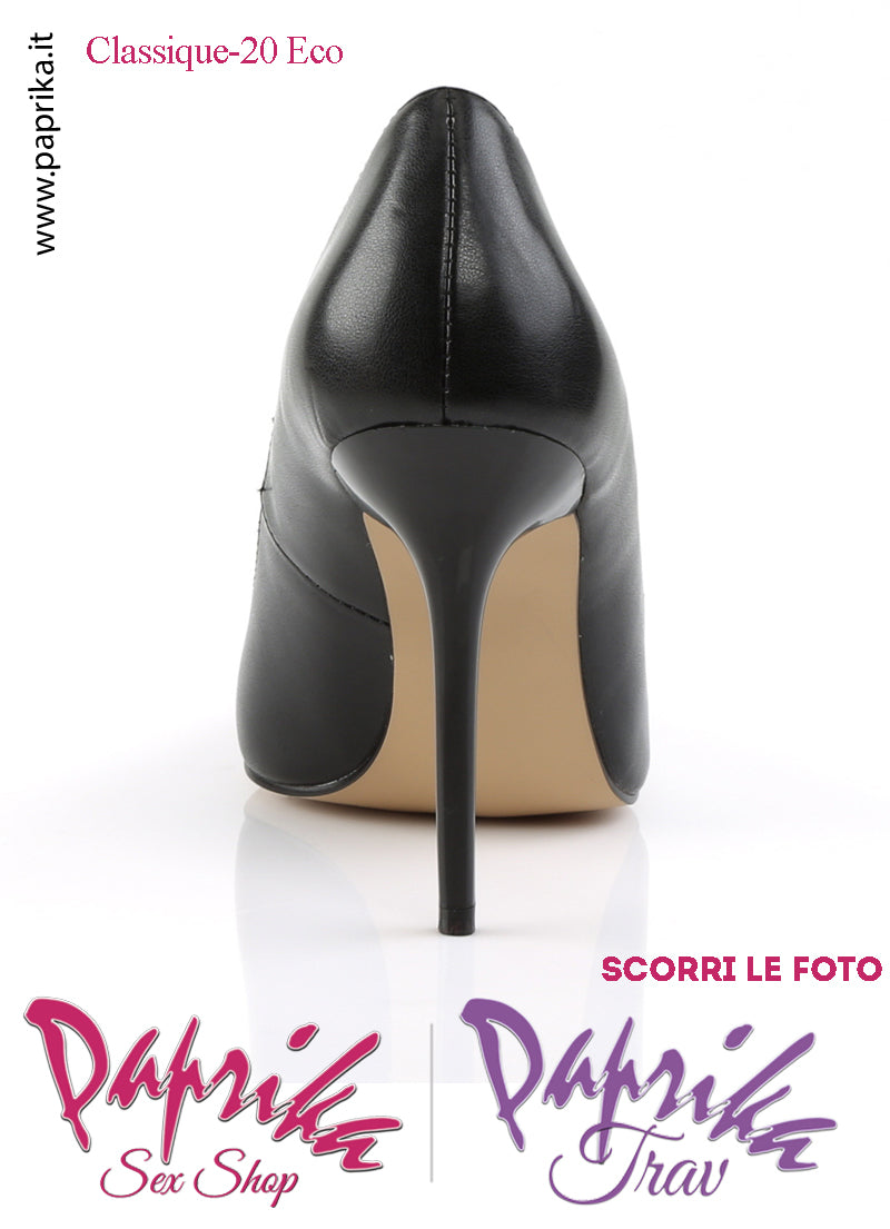 Décolleté Sexy Ecopelle Nera Opaca Tacco 10.2 Sottile Senza Zeppa