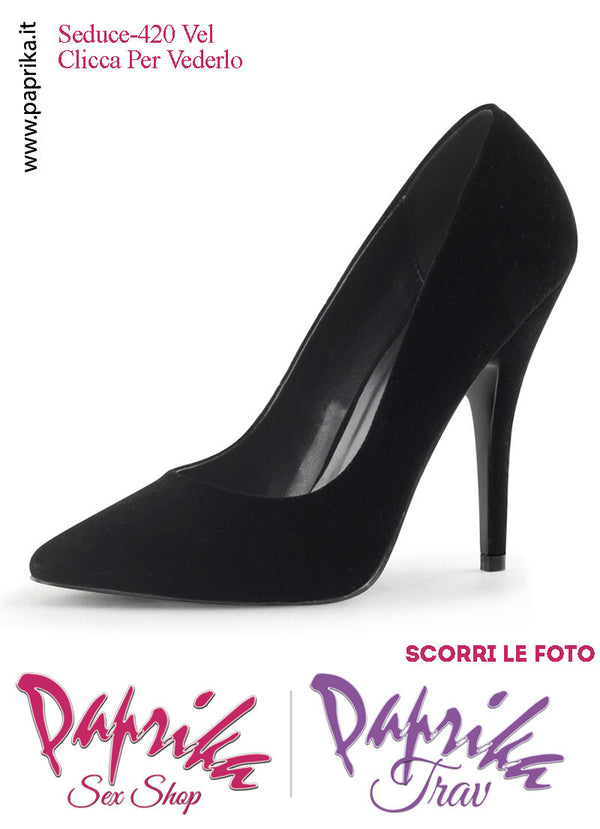 Décolleté Sexy Velluto Opaco Nero Tacco 12.7 Senza Zeppa Scollatura Rotonda