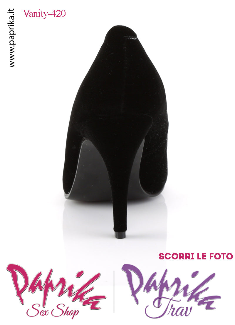 Décolleté Sexy Velluto Opaco Tacco 10.2 Largo Senza Zeppa