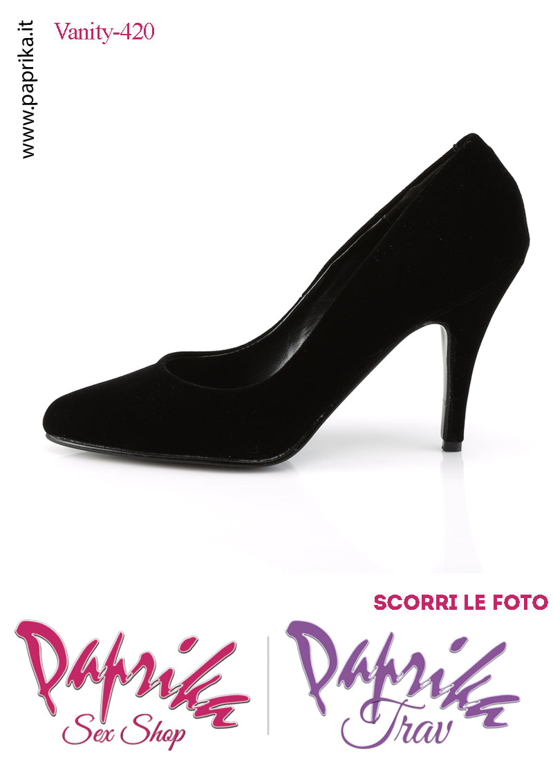 Décolleté Sexy Velluto Opaco Tacco 10.2 Largo Senza Zeppa