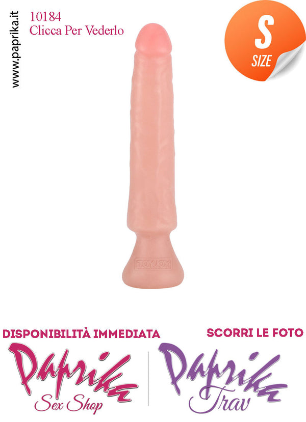Dildo Anale Vaginale Piccolo Non Vibrante 16 cm Ø 27 Flessibile Ventosa Naturale