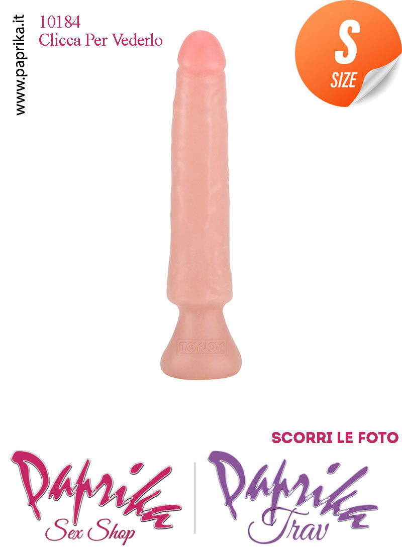 Dildo Anale Vaginale Piccolo Non Vibrante 16 cm Ø 27 Flessibile Ventosa Naturale