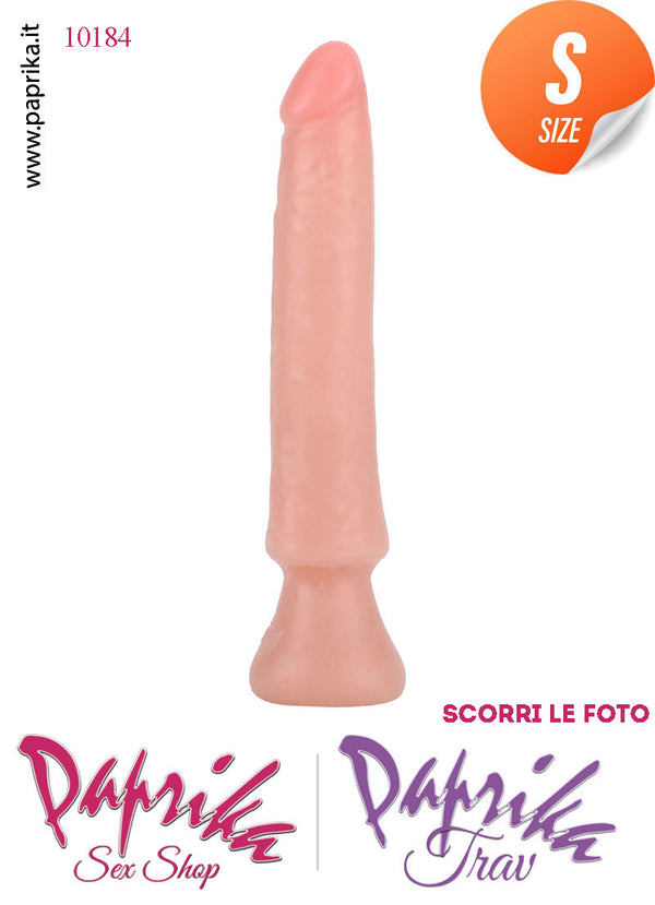 Dildo Anale Vaginale Piccolo Non Vibrante 16 cm Ø 27 Flessibile Ventosa Naturale