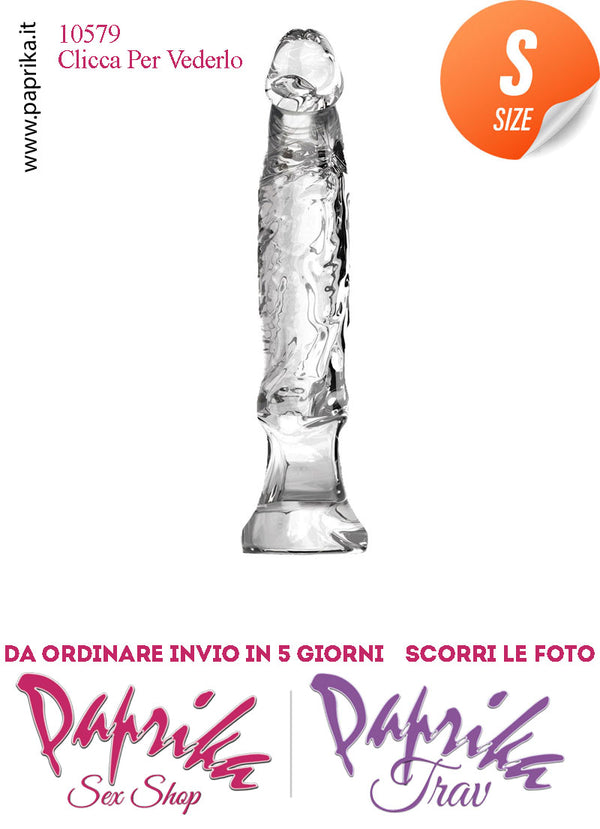 Dildo Anale Vaginale Piccolo Non Vibrante 13 cm Ø 30 Pvc Flessibile Trasparente