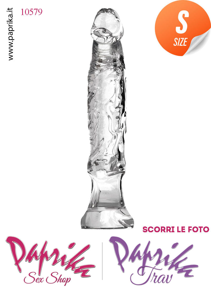 Dildo Anale Vaginale Piccolo Non Vibrante 13 cm Ø 30 Pvc Flessibile Trasparente