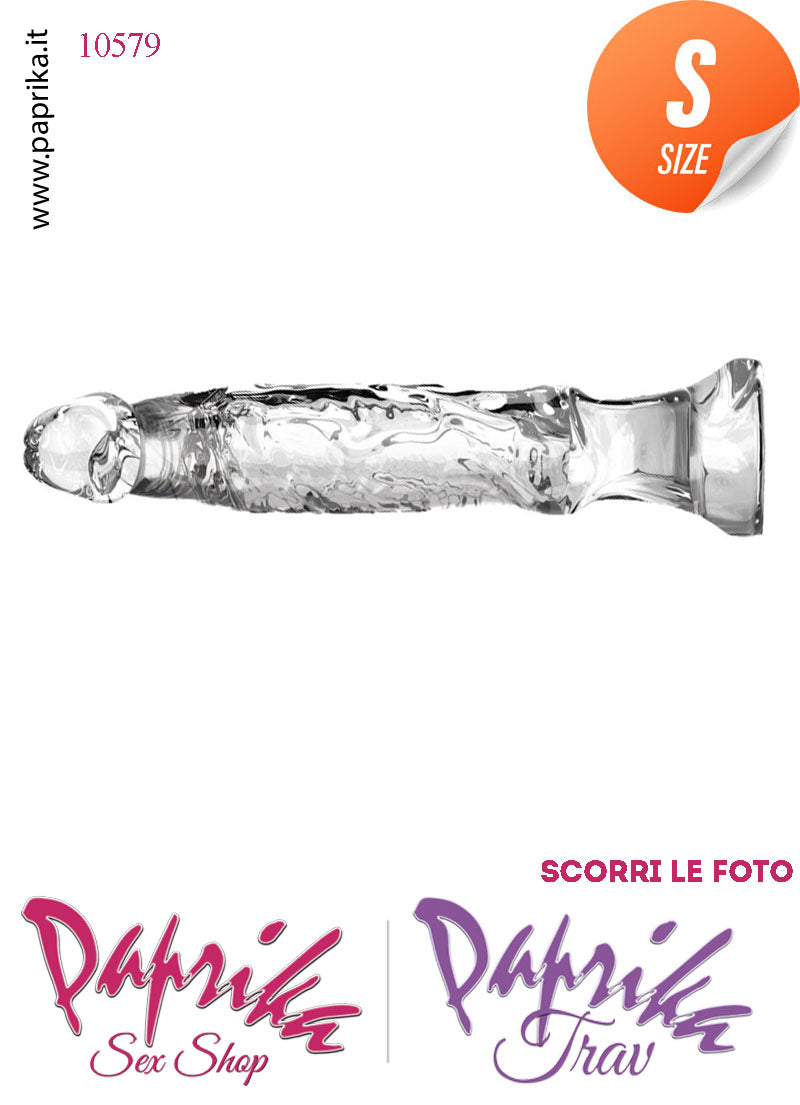 Dildo Anale Vaginale Piccolo Non Vibrante 13 cm Ø 30 Pvc Flessibile Trasparente