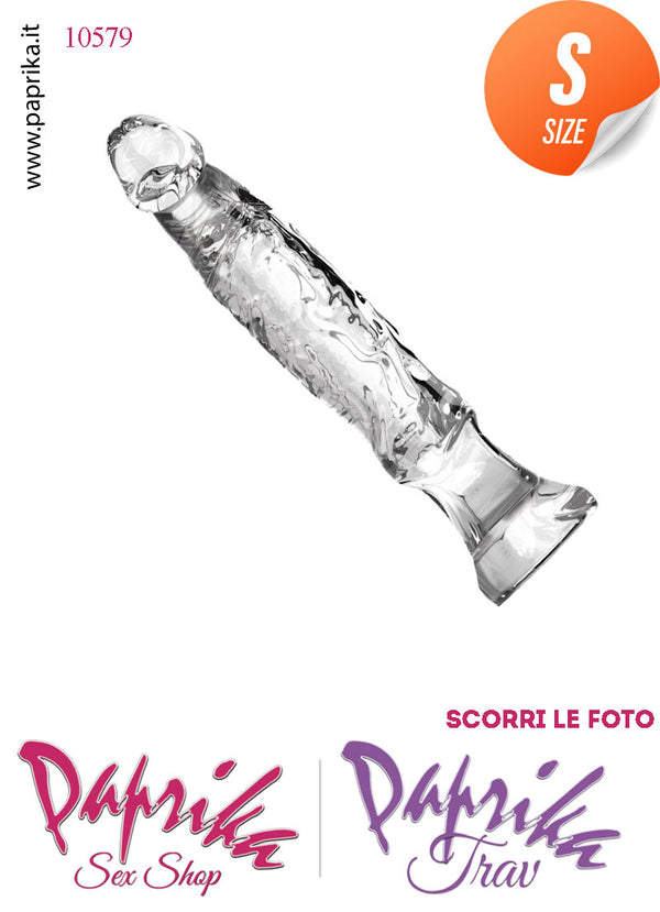Dildo Anale Vaginale Piccolo Non Vibrante 13 cm Ø 30 Pvc Flessibile Trasparente