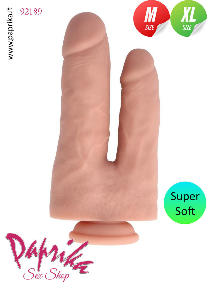 Fallo Dildo Doppio Non Vibrante 13/16 cm Ø 35/55 Flessibile Ventosa