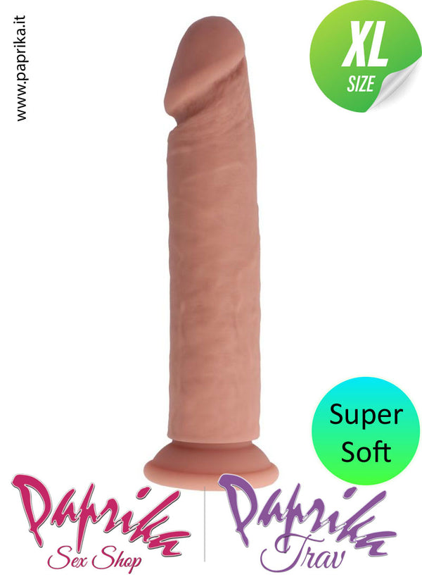 Dildo XL Unisex Silicone 24 cm Ø 52 Ventosa Non Vibrante