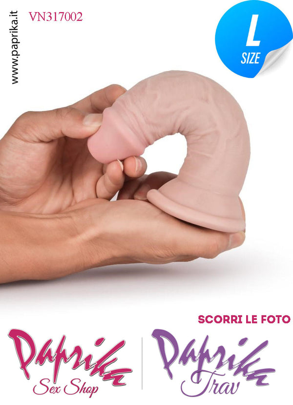 Dildo Fallo Unisex TPE Tripla Densità Non Vibrante 16 cm Ø 42 Ventosa