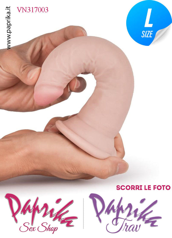 Dildo Fallo Unisex TPE Tripla Densità Non Vibrante 18 cm Ø 35 Ventosa