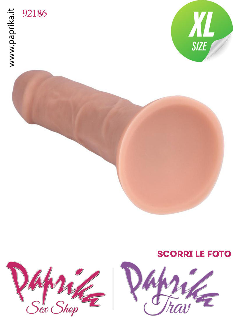 Strap-On Dildo ExtraLarge Non Vibrante Unisex 20 cm Ø 48 Silicone Realistico