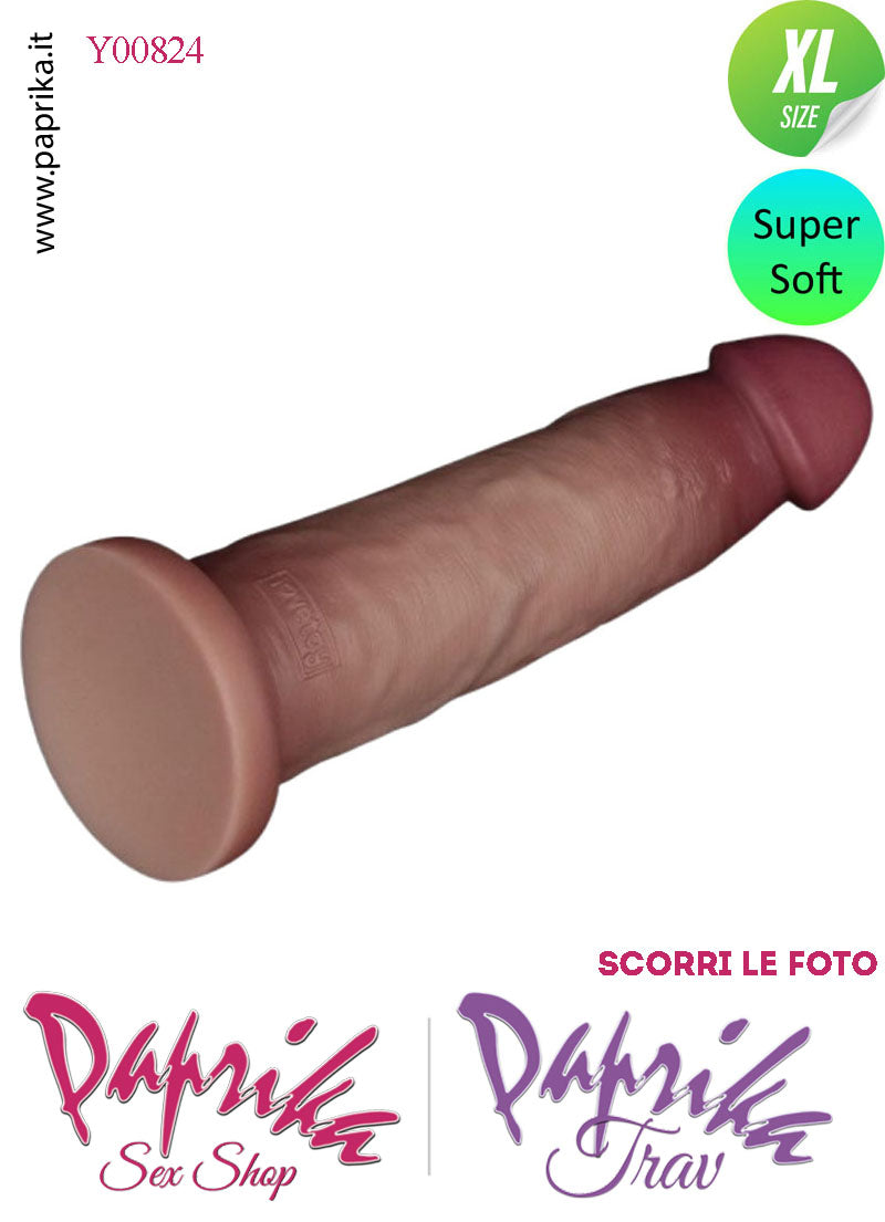 Dildo Non Vibrante Mulatto XL Pelle Mobile Silicone 21 cm Ø 46 Ventosa