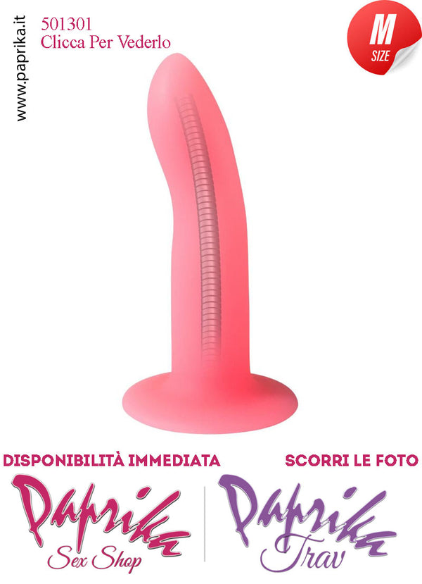 Dildo Medium Silicone Fosforescente 15 cm Ø 35 Non Vibrante Ventosa Anima Interna