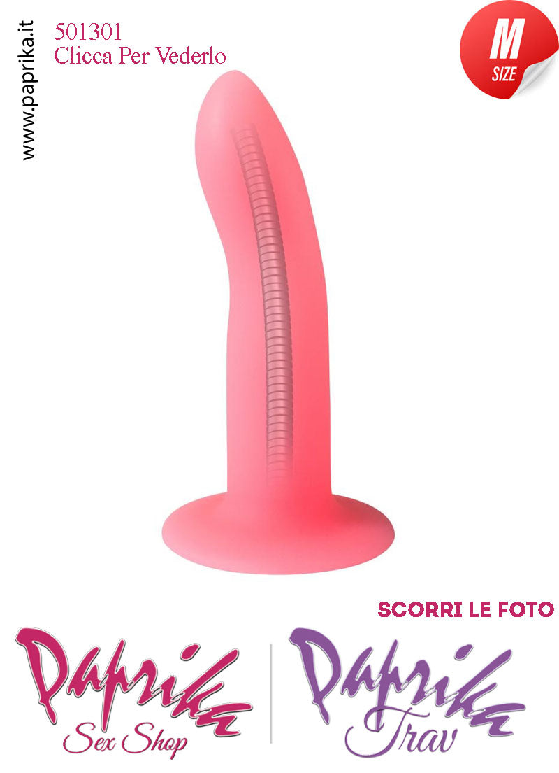 Dildo Medium Silicone Fosforescente 15 cm Ø 35 Non Vibrante Ventosa Anima Interna