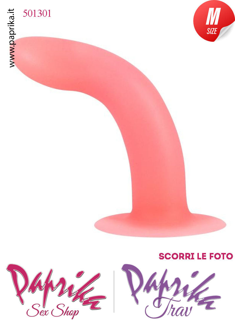 Dildo Medium Silicone Fosforescente 15 cm Ø 35 Non Vibrante Ventosa Anima Interna